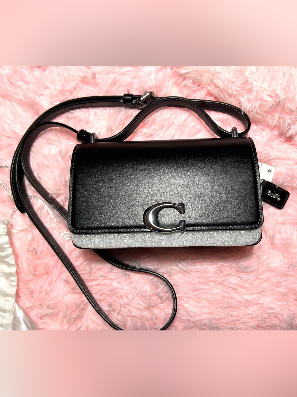 COACH Bandit Crossbody/Black-Silver - Picture 2 of 12